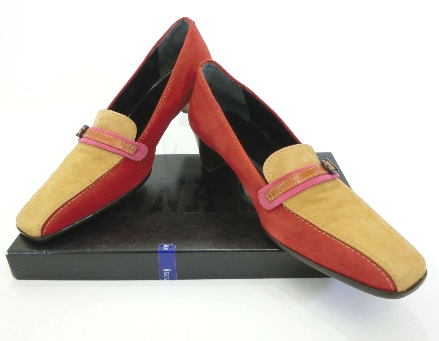 ANNA SUI・アナスイ スウェード バイカラーパンプス 3号 23cm目安 レディース ブランド 美品 中古 送料無料 10073