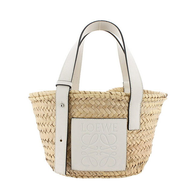 ロエベ カゴバッグ バスケットバッグ スモール ラフィア ナチュラル/白 A223S93X04 バッグ 【中古】のサムネイル