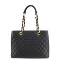 シャネル CHANEL GST マトラッセ チェーントートバッグ キャビア 黒 ブラック ゴールド金具 A50995 バッグ 【中古】