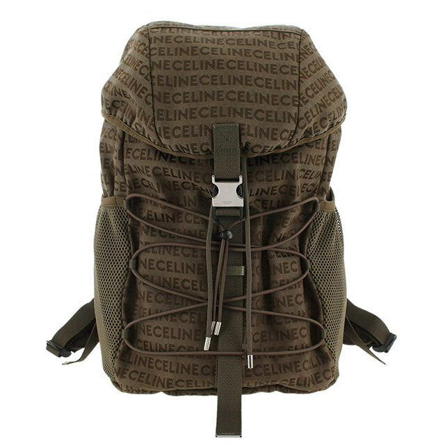 セリーヌ ミディアム トレッキング バックパック リュック キャンバス カーキ 198462EKS.15KH バッグ 【中古】