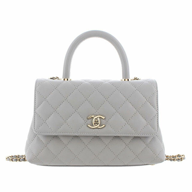 シャネル CHANEL ココハンドル24 XS 2WAYハンドバッグ マトラッセ キャビアスキン グレー シャンパンゴールド金具 A92990 バッグ 【中古】のサムネイル