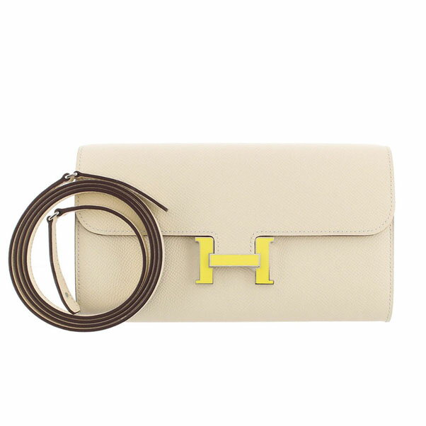 エルメス HERMES コンスタンス トゥーゴー エプソン ナタ ライムシルバー金具 U刻印 未使用 財布