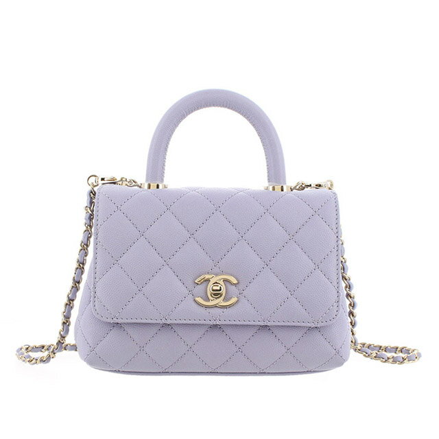 シャネル CHANEL ココハンドル19 XXS 2WAYハンドバッグ キャビア ラベンダー 紫 シャンパンゴールド金具 AS2215 新品同様 バッグのサムネイル