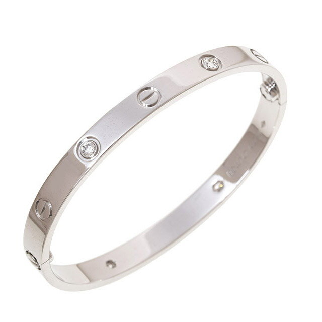 カルティエ Cartier ラブブレス ハーフダイヤ K18WG 4Pダイヤ ＃17 アクセサリー 【中古】のサムネイル