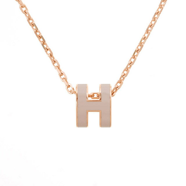 エルメス HERMES ポップH ミニ ネックレス ペンダント ポップアッシュ マロン ピンクゴールド金具 未使用アクセサリ ーのサムネイル