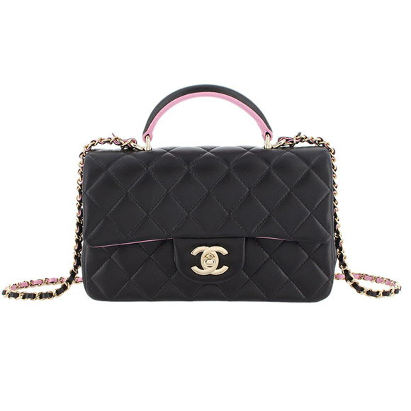 シャネル CHANEL ミニマトラッセ20 トップハンドル 2WAYバッグ ラムスキン ブラック/ピンク ゴールド金具 AS2431 未使用 バッグのサムネイル