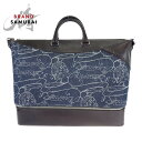 超美品 Berluti ベルルッティ ヴィアッジョ デニム ネイビー ブラウン レザー /デニム ボストンバッグ ショルダーバッグ 2way メンズ 40146...