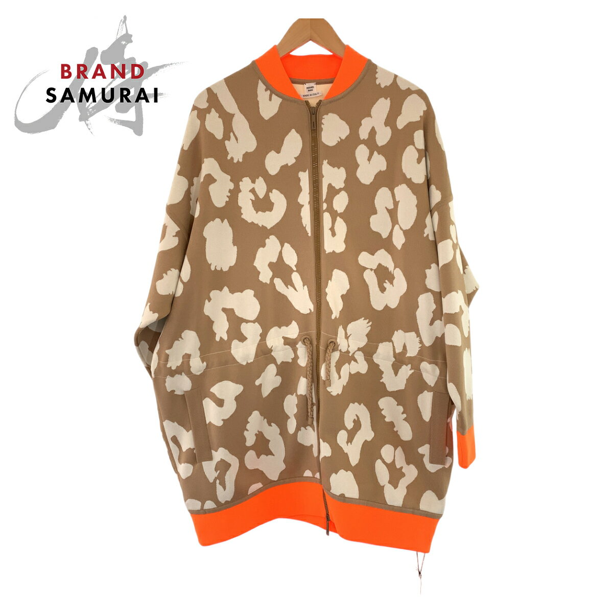 新品未使用 HERMES エルメス ツイルレーヌ サイズ34 タグ付き ブラウン オレンジ シルク /ポリエステル 2H2816DR ジャケット カーディガン ...