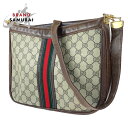 GUCCI グッチ ヴィンテージ シェリーライン ブラウン 茶 ベージュ ゴールド金具 GGスプリームキャンバス レザー ショルダーバッグ ワンショルダーバッグ レディース 404540 【中古】【中古】