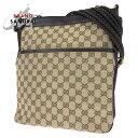 美品 GUCCI グッチ ベージュ ブラウン 茶 GGキャンバス /レザー 109097 ショルダーバッグ 斜め掛け レディース 405444 