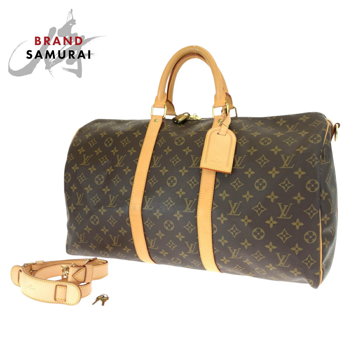 美品 LOUIS VUITTON ルイヴィトン モノグラム キーポル50 ブラウン 茶 ベージュ ゴールド金具 PVC M41426 ボストンバッグ 旅行バッグ レディース 405866 【中古】【中古】