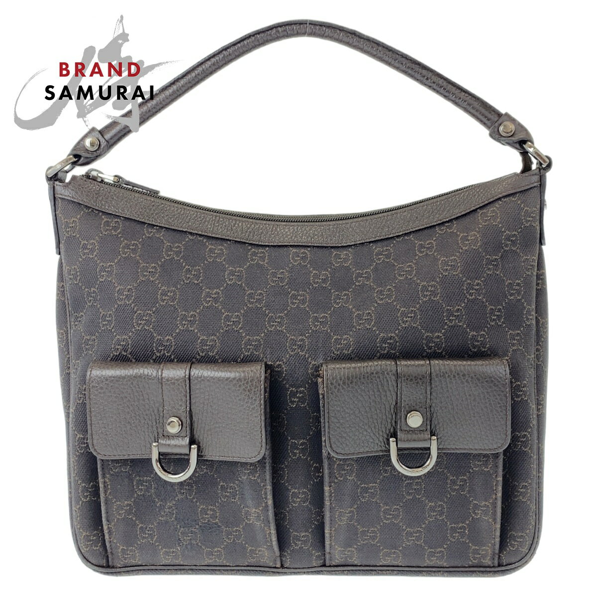 美品 GUCCI グッチ アビー GG柄 ブラウン シルバー金具 GGキャンバス /レザー 293581 ホーボー ショルダーバッグ ハンドバッグ レディース 406830 【中古】