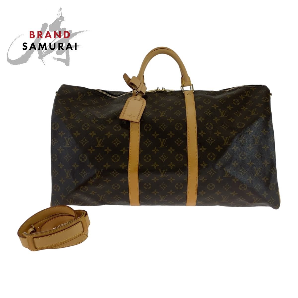 美品 LOUIS VUITTON ルイヴィトン モノグラム キーポル60 バンドリエール ブラウン ゴールド金具 PVC M41412 ボストンバッグ トラベルバッグ 男女兼用 メンズ 407580 【中古】