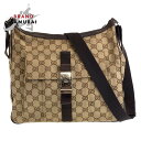 美品 GUCCI グッチ ベージュ シルバー金具 GGキャンバス 131211 斜め掛け ショルダーバッグ メッセンジャーバッグ 男女兼用 メンズ 407250...
