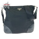 PRADA プラダ テスート 三角ロゴプレート ブラック 黒 シルバー金具 ナイロン ショルダーバッグ 斜め掛け メッセンジャーバッグ メンズ 407071 【...
