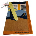 美品 HERMES エルメス アプレ ラ ヴァーグ ビーチタオル オレンジ マルチカラー コットン ビーチタオル レディース 406473 【中古】