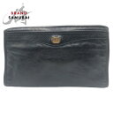 美品 GUCCI グッチ インターロッキング ブラック レザー クラッチバッグ セカンドバッグ メンズ 406819 【中古】