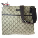 GUCCI グッチ 男女兼用 ベージュ ブラウン シルバー金具 GGスプリームキャンバス 141626 斜め掛け ショルダーバッグ メッセンジャーバッグ メンズ...