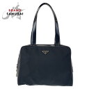 PRADA プラダ テスート 三角ロゴプレート ブラック 黒 シルバー金具 ナイロン /エナメル ショルダーバッグ トートバッグ レディース 408233 【中...