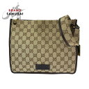 GUCCI グッチ プレートチャーム ベージュ ブラウン ゴールド金具 GGキャンバス 91762 ショルダーバッグ ポシェット レディース 408042 【中...