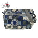 美品 COACH コーチ スナップヘッド ブルー マルチカラー シルバー金具 ナイロン /レザー ショルダーバッグ メッセンジャーバッグ レディース 407779 【中古】