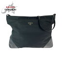 美品 PRADA プラダ テスート 三角ロゴプレート ブラック 黒 ナイロン ショルダーバッグ メッセンジャーバッグ メンズ 408748 【中古】