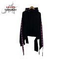 美品 VETEMENTS ヴェトモン チャンピオンコラボ カットオフ パネル ロゴテープ サイズXS ブラック 黒 レッド ブルー コットン WSS17CH7 ...
