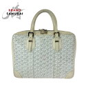 GOYARD ゴヤール アンバサードPM ホワイト グレー シルバー金具 レザー ビジネスバッグ ハンドバッグ レディース 408941 【中古】