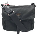 PRADA プラダ テスート 三角ロゴ 男女兼用 ブラック 黒 ナイロン ショルダーバック ポシェット メンズ 407237 【中古】