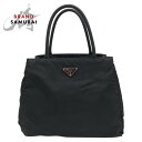 美品 PRADA プラダ テスート 三角ロゴ ブラック 黒 ナイロン トートバッグ ハンドバッグ レディース 409207 【中古】
