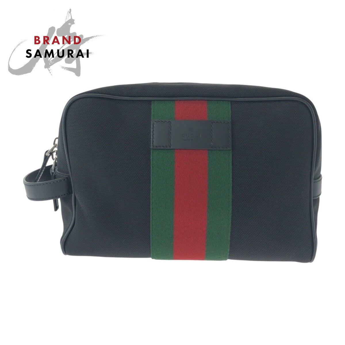 美品 GUCCI グッチ シェリーライン ブラック 黒 シルバー金具 キャンバス /レザー 630916 セカンドバッグ ポーチ メンズ 506027 【中古】