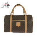 美品 CELINE セリーヌ ヴィンテージ マカダム ブラウン ゴールド金具 PVC M13 ボストンバッグ ハンドバッグ レディース 410671 【中古】