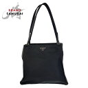 美品 PRADA プラダ テスート 三角ロゴプレート ブラック 黒 シルバー金具 ナイロン トートバッグ ショルダーバッグ レディース 410402 【中古】