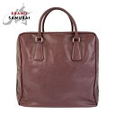 美品 PRADA プラダ サフィアーノ 三角ロゴプレート ワインレッド シルバー金具 レザー ボストンバッグ ビジネスバッグ メンズ 411162 【中古】