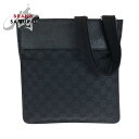 美品 GUCCI グッチ ブラック 黒 シルバー金具 GGキャンバス 27639 ショルダーバッグ ポシェット メンズ 411244 【中古】