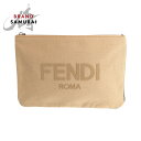 美品 FENDI フェンディ ロゴ ベージュ シルバー金具 キャンバス クラッチバッグ セカンドバッグ ポーチ レディース 411432 【中古】