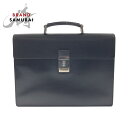 美品 PRADA プラダ サフィアーノ ブラック 黒 シルバー金具 レザー ビジネスバッグ ブリーフケース メンズ 410163 【中古】