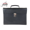 美品 PRADA プラダ サフィアーノ ブラック 黒 シルバー金具 レザー ビジネスバッグ ブリーフケース メンズ 411099 【中古】