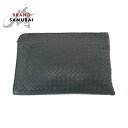 美品 BOTTEGAVENETA ボッテガヴェネタ イントレチャート グレー シルバー金具 レザー クラッチバッグ セカンドバッグ メンズ 500131 【中古...