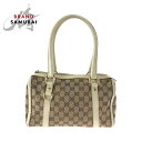 GUCCI グッチ アビー ベージュ アイボリー ゴールド金具 GGキャンバス 130942 ハンドバッグ ミニボストンバッグ ショルダーバッグ レディース 5...