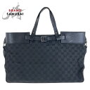 GUCCI グッチ ブラック 黒 シルバー金具 GGキャンバス /レザー 106251 トートバッグ ハンドバッグ メンズ 500134 【中古】