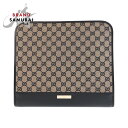 美品 GUCCI グッチ ペンケース付き ベージュ ブラック 黒 GGキャンバス /レザー 019 0434 ビジネスバッグ 書類ケース レディース 50028...