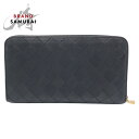 美品 BOTTEGAVENETA ボッテガヴェネタ イントレチャート ブラック レザー 長財布 ロングウォレット メンズ 504760 【中古】