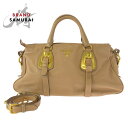 美品 PRADA プラダ ベージュ ゴールド金具 レザー BN1903 ハンドバッグ ショルダーバッグ 2WAY レディース 500733 【中古】