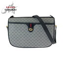美品 GUCCI グッチ オールドグッチ グレー ネイビー ゴールド金具 GGスプリームキャンバス 89 02 077 ショルダーバッグ ポシェット レディース 501215 【中古】