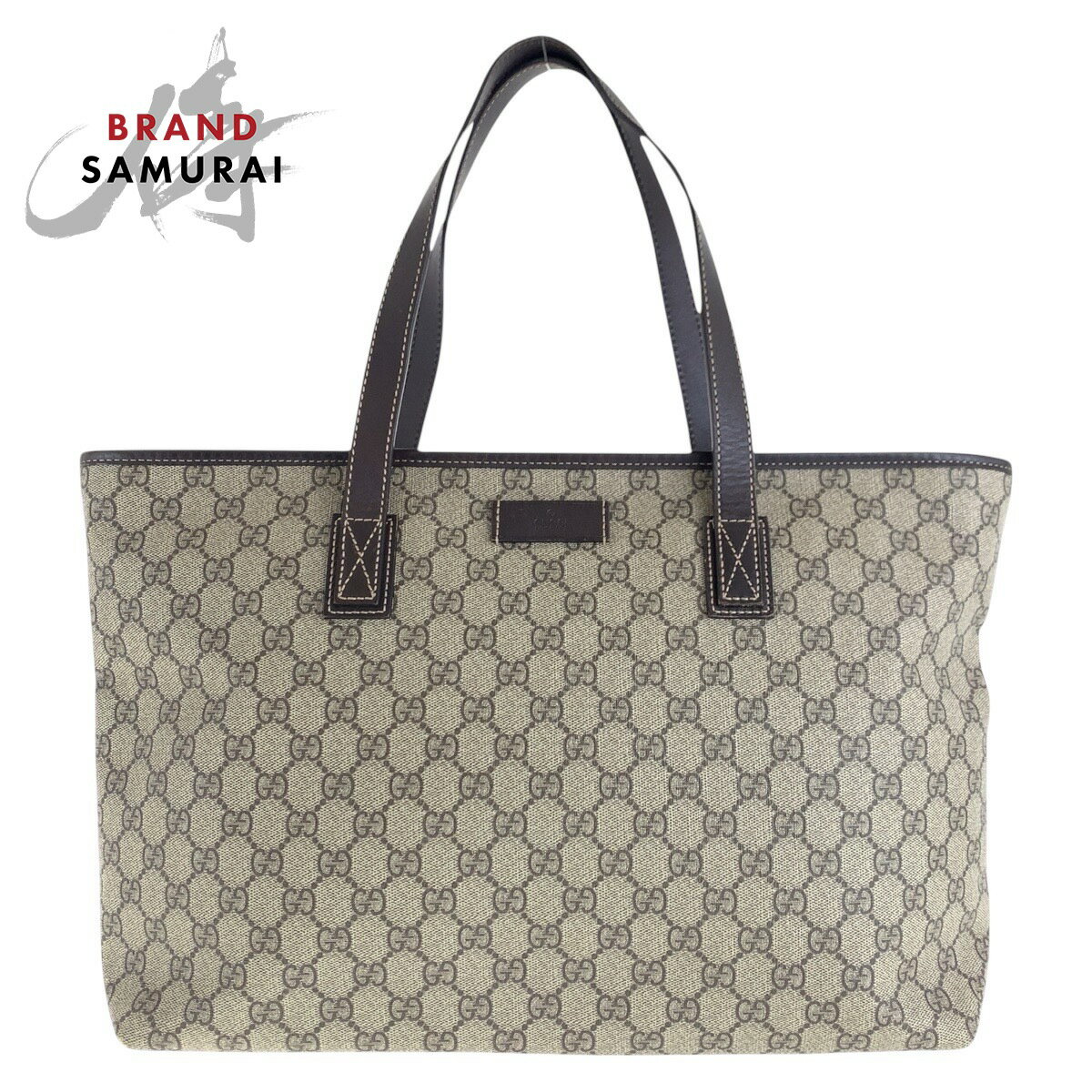 GUCCI グッチ ベージュ ブラウン GGスプリームキャンバス /レザー 211137 トートバッグ ショルダーバッグ レディース 501127 【中古】