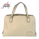 GUCCI グッチ インターロッキング オフホワイト ゴールド金具 レザー ハンドバッグ レディース 501222 【中古】