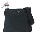 PRADA プラダ テスート 三角ロゴプレート ブラック 黒 シルバー金具 ナイロン VA0053 ショルダーバッグ ポシェット レディース 500762 【中古】