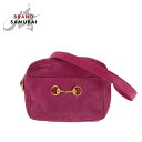 美品 GUCCI グッチ ヴィンテージ オールドグッチ ホースビット ピンク ゴールド金具 スウェード 007 3444 0221 ショルダーバッグ ポシェット...