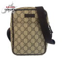 美品 GUCCI グッチ ベージュ ブラウン GGスプリームキャンバス 122754 ショルダーバッグ ポシェット レディース 501184 【中古】